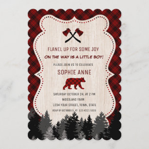 Charming Red Buffalo Play Baby Shower Inbjudningar