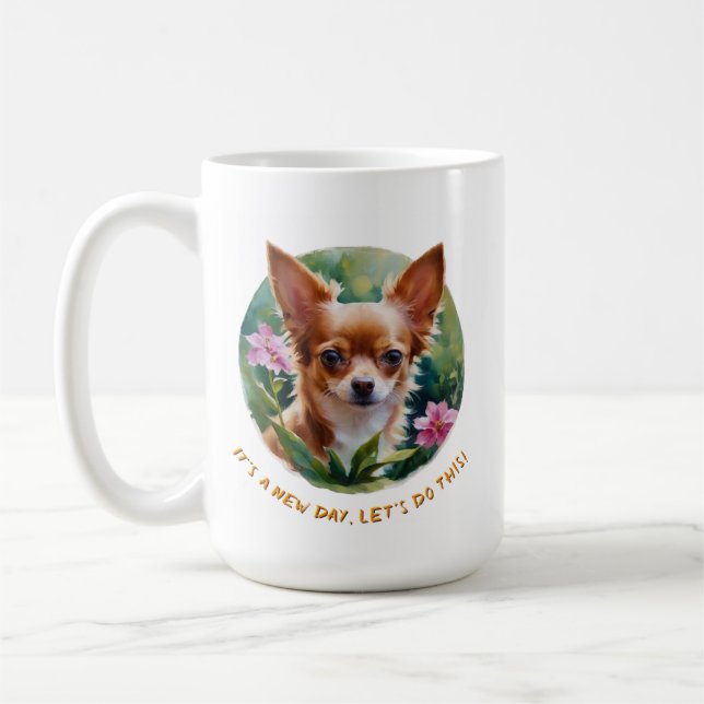 Charming Red Chihuahua Morgon Mugg (Vänster)