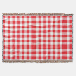 Charming Red Gingham Check Mönster Filt