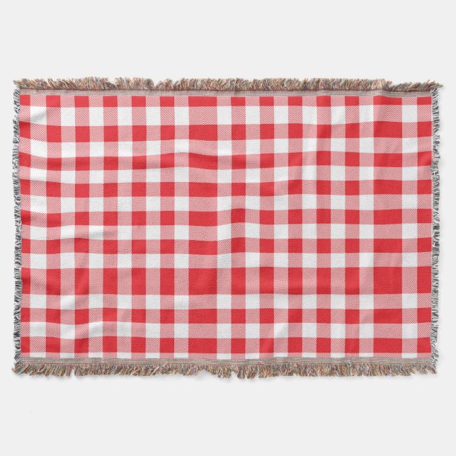 Charming Red Gingham Check Mönster Filt (Framsidan)