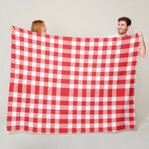 Charming Red Gingham Check Mönster Fleecefilt