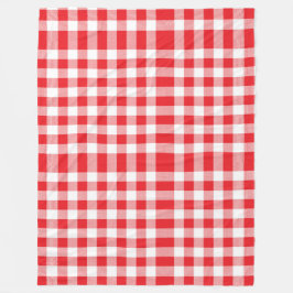 Charming Red Gingham Check Mönster Fleecefilt