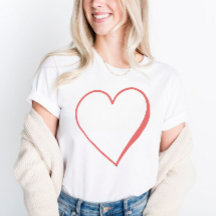 Charming Red Heart Tee for Valentine Day