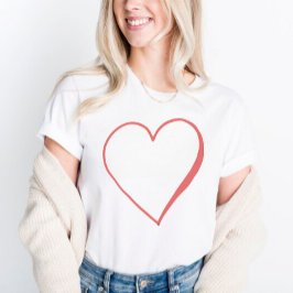 Charming Red Heart Tee for Valentine Day