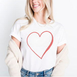 Charming Red Heart Tee for Valentine Day