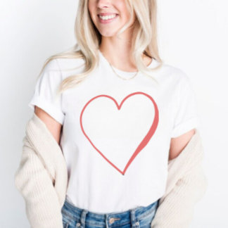 Charming Red Heart Tee for Valentine Day