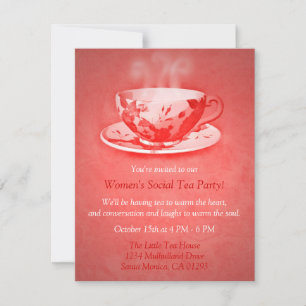 Charming Red Tea Party-inbjudan Inbjudningar