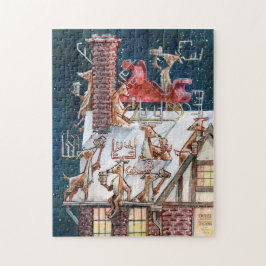 Charming Reindeer Rooftop Coffee Break Puzzle Pussel