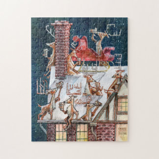 Charming Reindeer Rooftop Coffee Break Puzzle Pussel