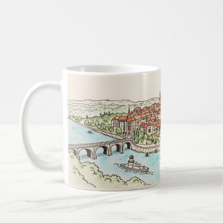 Charming Riverside Town Kaffemugg