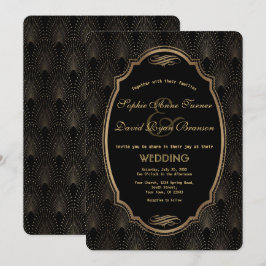 Charming Roaring 20:s Underbara Gatsby Art Deco Br Inbjudningar