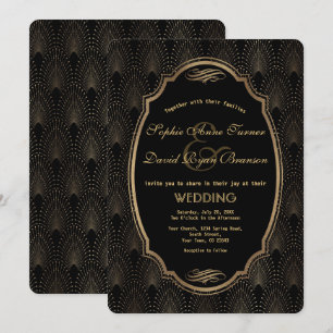 Charming Roaring 20:s Underbara Gatsby Art Deco Br Inbjudningar