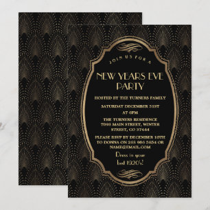 Charming Roaring 20-talets Underbara Gatsby New Ye Inbjudningar