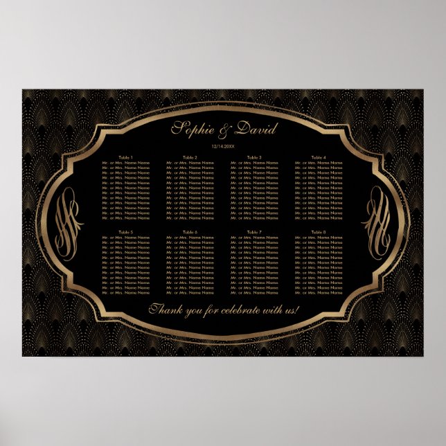 Charming Roaring 20-talets Underbara sittplatsdiag Poster (Framsidan)