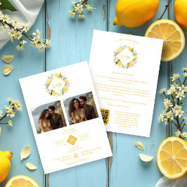 Charming Romantic Cluster Lemons Initials 2-Photos Spara Datumet