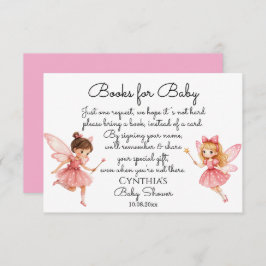 Charming Rosa Älvor Bokar for Baby Shower Tilläggskort