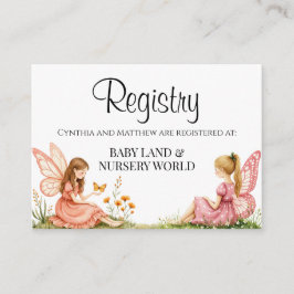 Charming Rosa Älvors Baby Shower Gift-register Tilläggskort