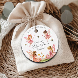 Charming Rosa Älvors Woodland Baby Shower Gåvor Etiketter
