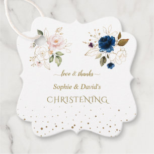 Charming Rosa Blue Guld Flowers Twillingars Christ Gåvor Etiketter