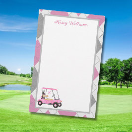 Charming Rosa Golf Theme Personlig Stationery