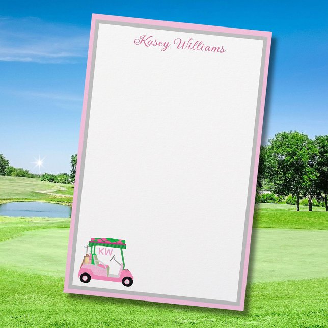 Charming Rosa Golf Theme Personlig Stationery (Skapare uppladdad)