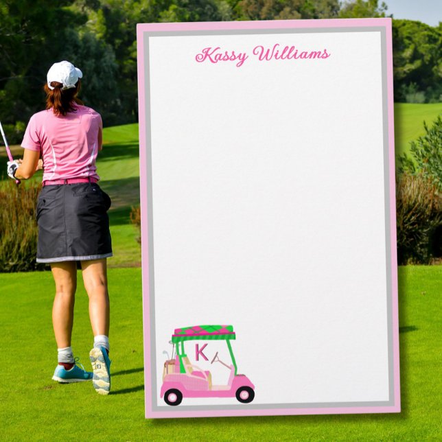 Charming Rosa Golf Theme Personlig Stationery (Skapare uppladdad)