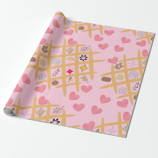 Charming Rosa Heart and Abstrakt Patterned Presentpapper