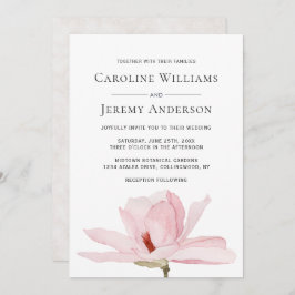 Charming Rosa Magnolia bröllopsinbjudan Inbjudningar