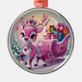 Charming Rosa Reindeer jul Ornament