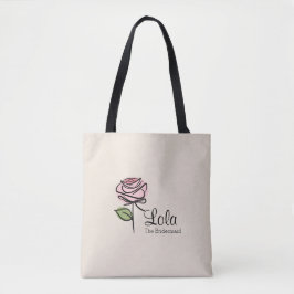 Charming Rosa ros Bridesmaid Tote - Anpassat namn Tygkasse