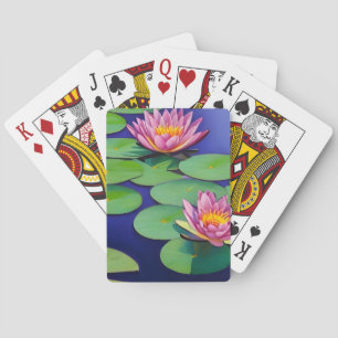 Charming Rosa Vatten Lilies Casinokort