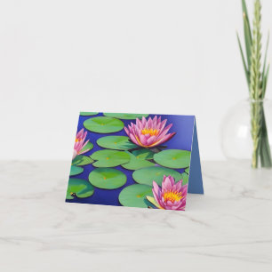 Charming Rosa Vatten Lilies Kort
