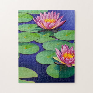 Charming Rosa Vatten Lilies Pussel
