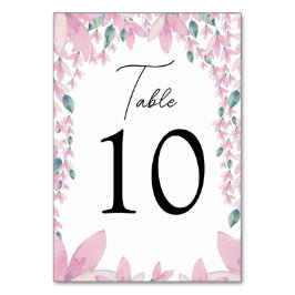 Charming Rosa Wisteria Bordsnummer Card