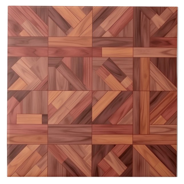 Charming Rosewood Mönster Home Décor Ceramic Tile Kakelplatta (Framsidan)