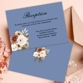 Charming Rustic Flowers Dusty Blue Reception Tilläggskort