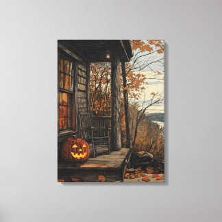 Charming Rustic Halloween Farmhouse Canvastryck