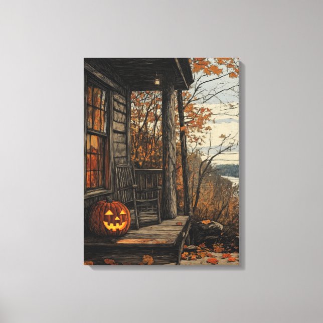 Charming Rustic Halloween Farmhouse Canvastryck (Framsida)