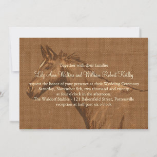 Charming Rustic Horse Wedding bjudande Inbjudningar
