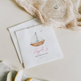 Charming Rustic Sailboat Birthday Pappersservett