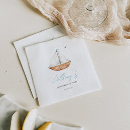Charming Rustic Sailboat Birthday Pappersservett