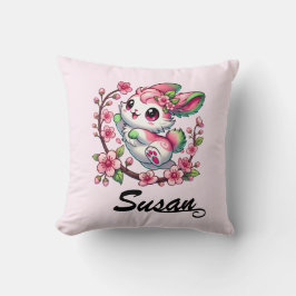 Charming Sakura Bunny Throw Kudde