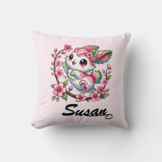Charming Sakura Bunny Throw Kudde