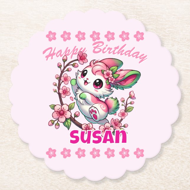 Charming Sakura Bunny Underlägg Papper (Framsida)