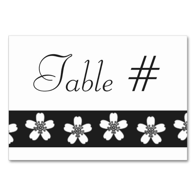 Charming Sakura i Black Bord Card Bordsnummer (Framsidan)