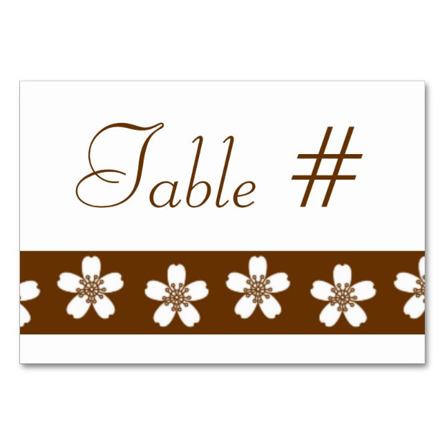 Charming Sakura i Chocolate Bord Card Bordsnummer (Framsidan)