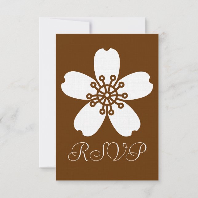 Charming Sakura i choklad RSVP-kort OSA Kort (Framsida)