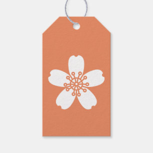Charming Sakura i korallfärgad presentetikett