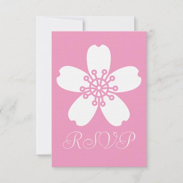 Charming Sakura i kronblad rosa RSVP-kort OSA Kort (Framsida)