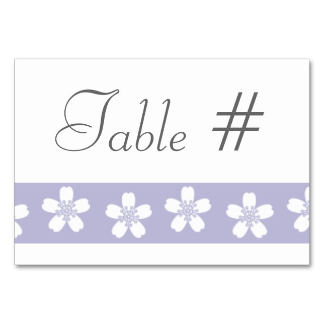 Charming Sakura i Lavender Bord Card Bordsnummer (Framsidan)